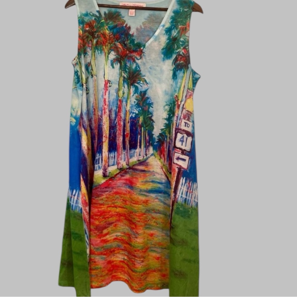 LEOMA LOVEGROVE multicolor scenic print dress XL